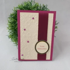 Weihnachtskarte - Grußkarte zu Weihnachten - Schneeflocken - Beere-Creme