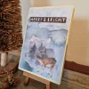 Weihnachtskarte - Hirsch - Bäume - Merry & Bright
