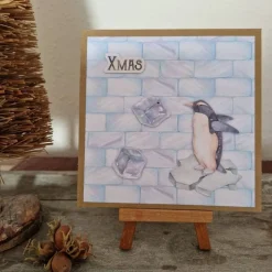 Weihnachtskarte - Pinguin - XMAS - Eiswürfel