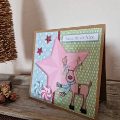 Weihnachtskarte - Rentier - Zuckerbonbons - Naughty or Nice