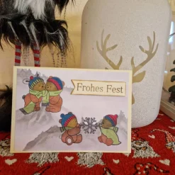 Weihnachtskarte - süße Bären - Frohes Fest