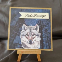 Weihnachtskarte - Weihnachten - Frohe Feiertage - Wolf - Wald - Geschenk zu Weihnachten - Karte zu Weihnachten
