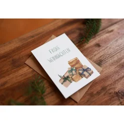 Weihnachtskarte | Weihnachtspost | Weihnachtsgruß | Geschenke | aus Naturpapier | DIN A6 | Kuvert | Grußkarten