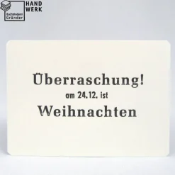 Weihnachtskarte, Überraschung am 24.12. ist Weihnachten, Postkarte, Urlaubskarte, handgefertigt