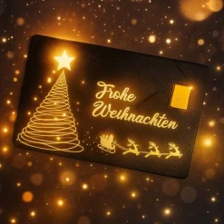 Weihnachtskarte: 3D-gedruckte Visitenkarte mit 1g Goldbarren – personalisierbares Geschenk zu Weihnachten