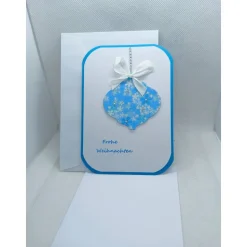 Weihnachtskarte,  DIN A6 , Weihnachtskugel, blau