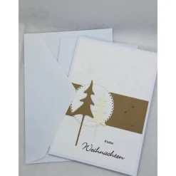 Weihnachtskarte,  DIN A6, Frohe Weihnachten, Creme/braun