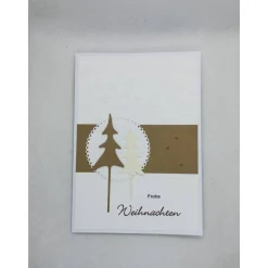 Weihnachtskarte,  DIN A6, Frohe Weihnachten, Creme/braun