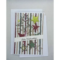 Weihnachtskarte,  DIN A6, Frohe Weihnachten, Creme/braun