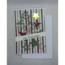 Weihnachtskarte,  DIN A6, Frohe Weihnachten, Creme/braun