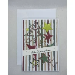 Weihnachtskarte,  DIN A6, Frohe Weihnachten, Creme/braun