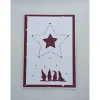 Weihnachtskarte,  DIN A6, Stern-Ausstanzung, Bordeaux, Wichtel