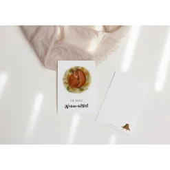 Weihnachtskarte Eichhörnchen A6 weihnachtliche Grußkarte Eichhörnchen im Winterschlaf - Postkarte Kinder - Weihnachten W