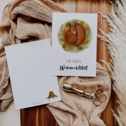 Weihnachtskarte Eichhörnchen A6 weihnachtliche Grußkarte Eichhörnchen im Winterschlaf - Postkarte Kinder - Weihnachten W