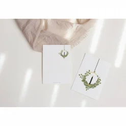 Weihnachtskarte Eukalyptuskranz A6 weihnachtliche Grußkarte - Türkranz Zweige Kerze Weihnachtskarte - Postkarte minimal