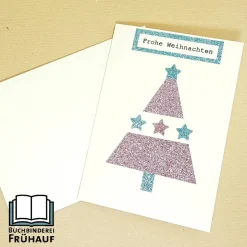 Weihnachtskarte Frohe Weihnachten Glitzer Baum