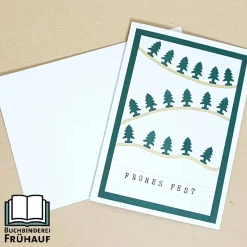 Weihnachtskarte Frohes Fest Tannenbäume