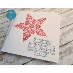 Weihnachtskarte Grußkarte "Stern" aus der Manufaktur Karla
