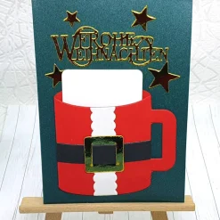 Weihnachtskarte Gutscheinkarte – Kreative Weihnachtstasse als Gutscheinverpackung