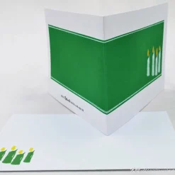 Weihnachtskarte Kerzen grün