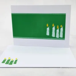 Weihnachtskarte Kerzen grün