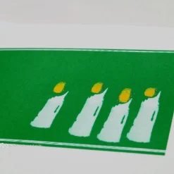 Weihnachtskarte Kerzen grün