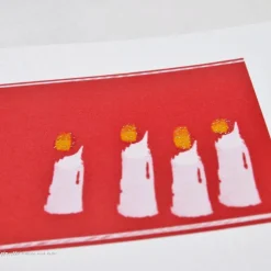 Weihnachtskarte Kerzen rot
