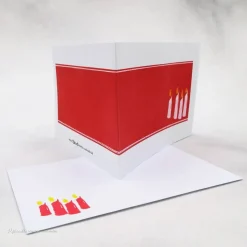 Weihnachtskarte Kerzen rot
