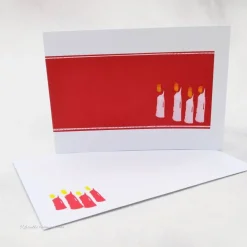 Weihnachtskarte Kerzen rot