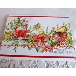 Weihnachtskarte Klappkarte mit wunderschönem Automotiv