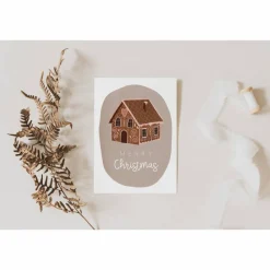 Weihnachtskarte Lebkuchenhaus süße Weihnachtskarte fröhliche Feiertage - Karte Advent - Geschenke verpacken Weihnachten