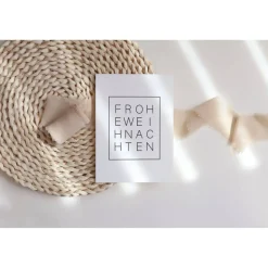 Weihnachtskarte minimalistisch Frohe Weihnachten A6 - weihnachtliche Grußkarte - Weihnachtskarte neutral - Postkarte Fro