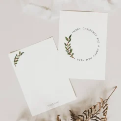 Weihnachtskarte minimalistisch A6 weihnachtliche Grußkarte - Tannenzweig Weihnachtskarte Kreis - Postkarte minimalistisc