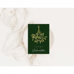 Weihnachtskarte Mistelzweig A6 weihnachtliche Grußkarte grün - Weihnachtskarte Winter - Grußkarte Weihnachtszeit - Postk