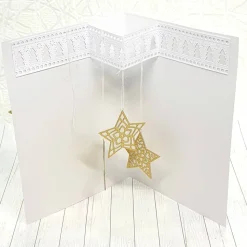 Weihnachtskarte mit Dekoanhänger Sternenregen – nachhaltige Grußkarte & Deko in Einem