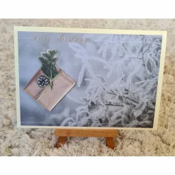 Weihnachtskarte mit Eiszweige , Geschenk , Christmas