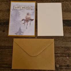 Weihnachtskarte mit Eule - Bäume  - Äste