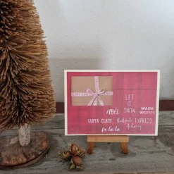 Weihnachtskarte mit Geschenk - Santa Claus - Merry Christmas