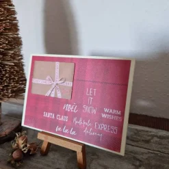 Weihnachtskarte mit Geschenk - Santa Claus - Merry Christmas