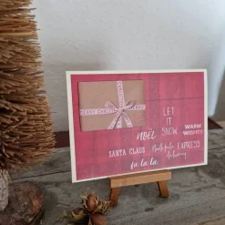 Weihnachtskarte mit Geschenk - Santa Claus - Merry Christmas