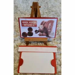 Weihnachtskarte mit Gutscheinverpackung " Merry & Bright " Gebäude,Tannenzapfen