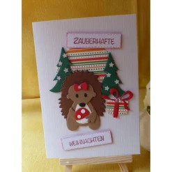 Weihnachtskarte mit Igel,Weihnachtskarte,