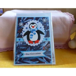 Weihnachtskarte mit  Pinguin,Weihnachtskarte,