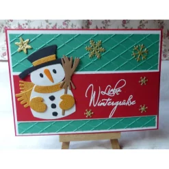 Weihnachtskarte mit Schneemann,Weihnachsgrüße