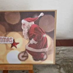 Weihnachtskarte mit Weihnachtsmann - Christmas - Dreirad