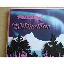 Weihnachtskarte Nordlichter Polarlichter Weihnachtspost Weihnachten Weihnachtsgrüsse Weihnachten