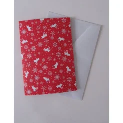 Weihnachtskarte Rentiere - rot