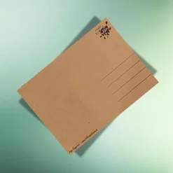 Weihnachtskarte #savethedate – Lustiger Pinguin mit Elchgeweih, DIN A6 Postkarte auf Kraftpapier