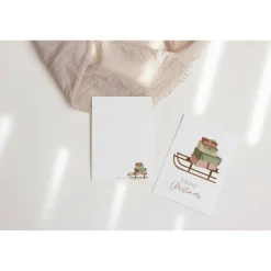 Weihnachtskarte Schlitten mit Geschenken - weihnachtliche Grußkarte Weihnachtsschlitten Weihnachtskarte - Grußkarte Weih