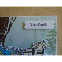 Weihnachtskarte  Schlittenfahrt Winterlandschaft  Weihnachtspost Weihnachten Weihnachtsgrüsse Weihnachten